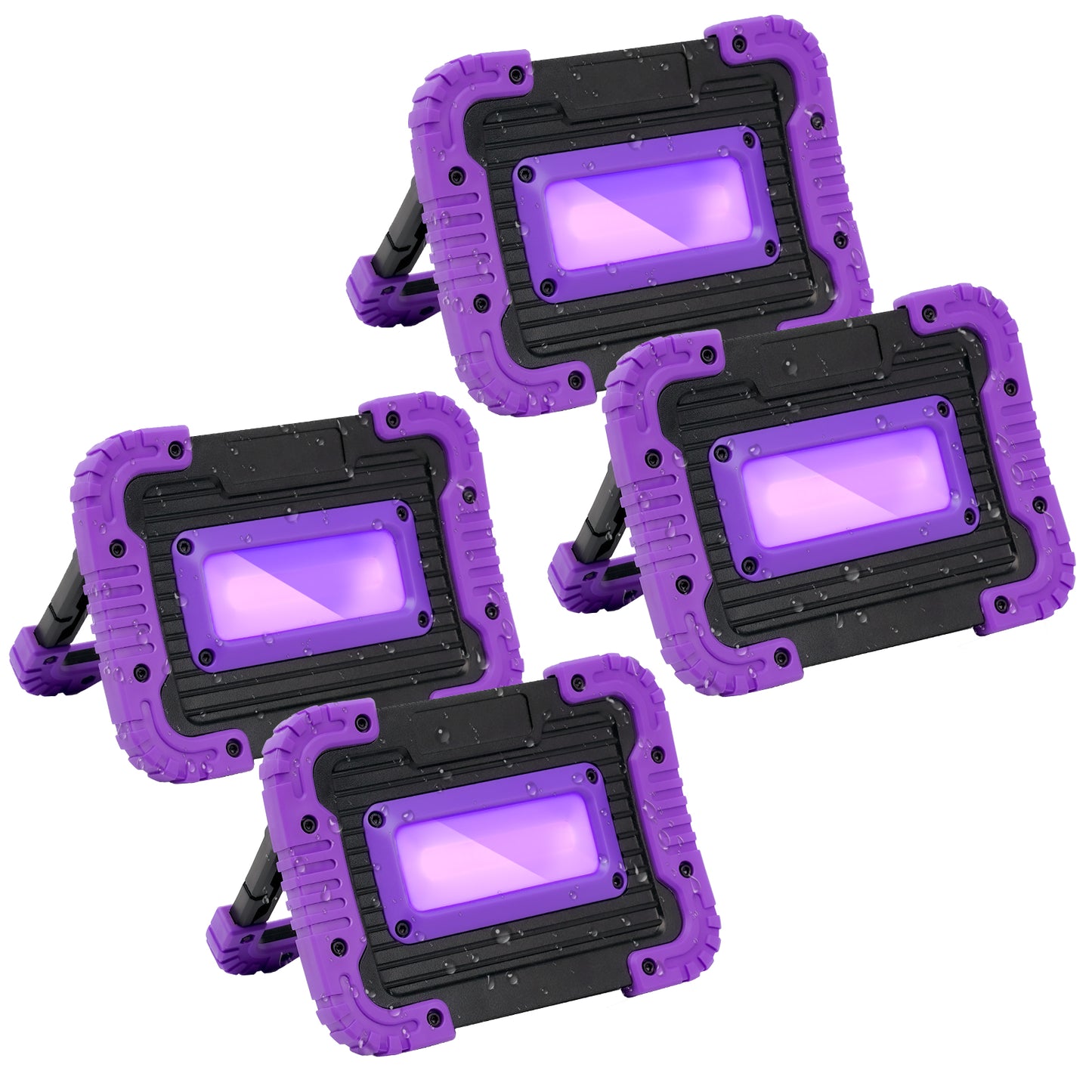 Rechargeable Black Light 4 Pack sfor Glow Party,Antique,Cabinet display